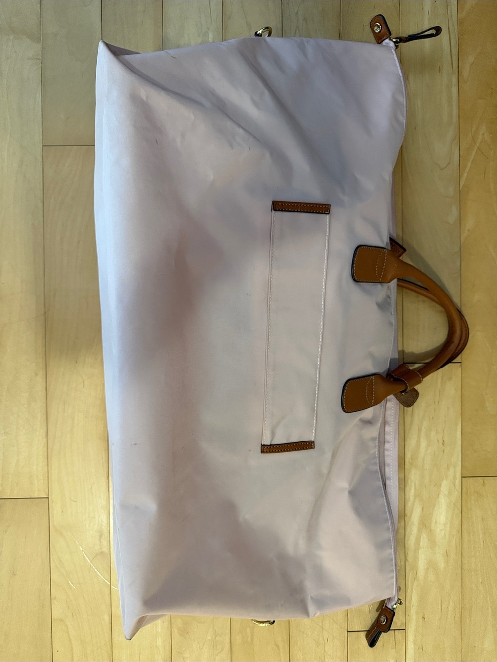 BRICS Classic Pink Tote Bag with Brown Leather Trim